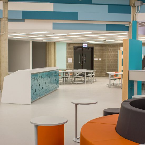 view of tables in the learning center