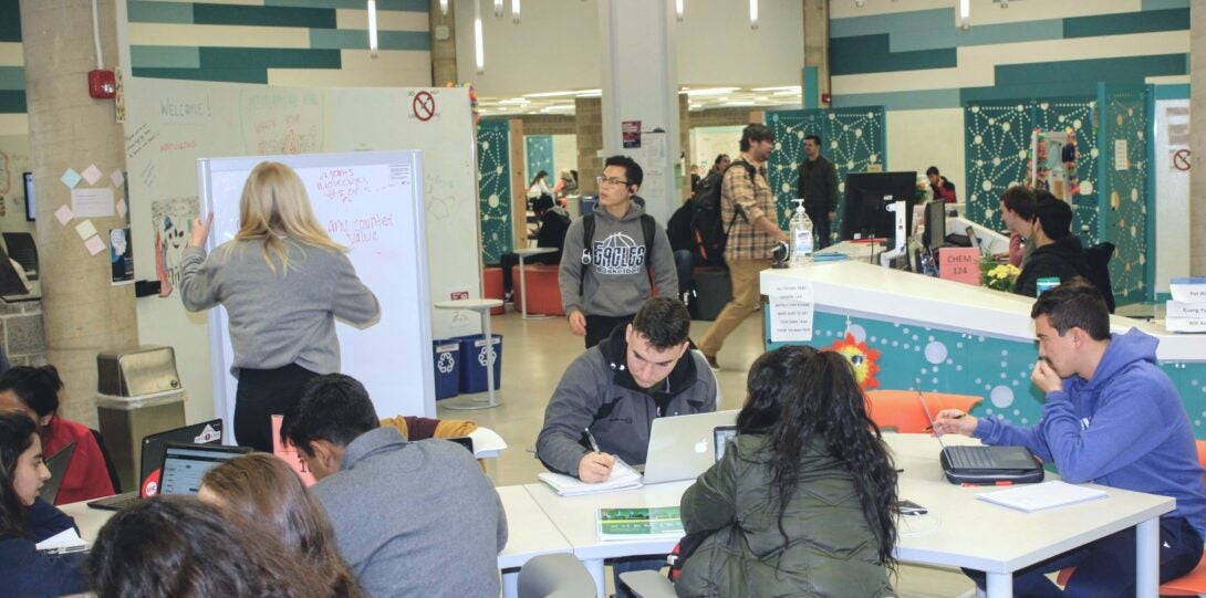 Students studying in MSLC chemistry section